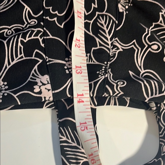 VTG B. Smart Dress Black & White Floral Wrap Bodice Empire Waist Sz 3/4 - Picture 9 of 11